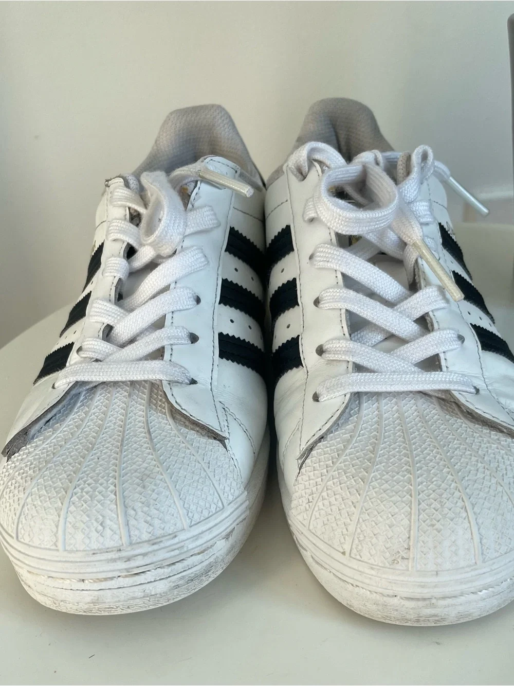 Women Size 7 adidas Superstar Shell Toe White Black Shoes